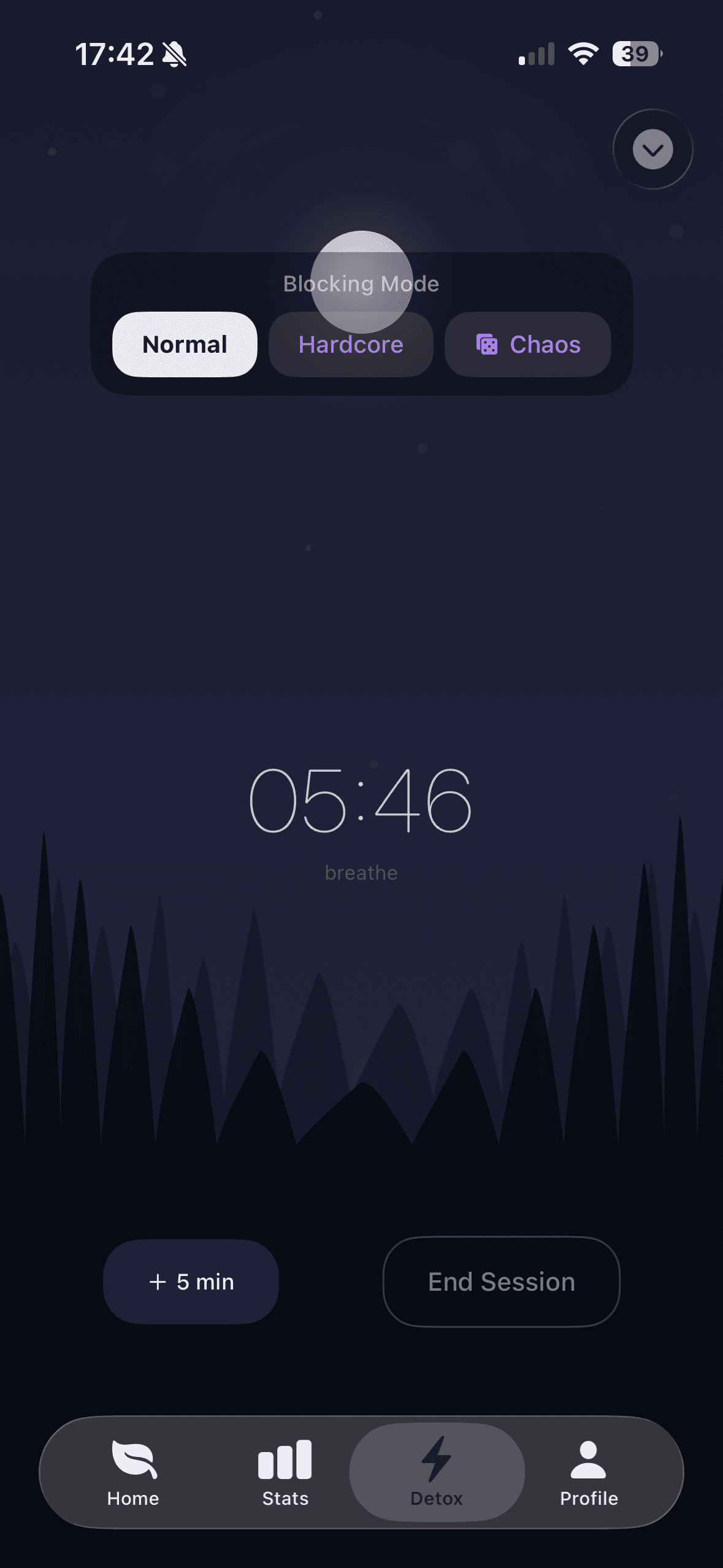 Unloop focus session with timer and blocking modes